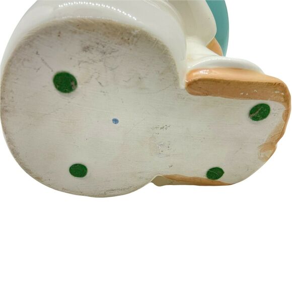 Sleeping Siesta Man Vintage White Blue Ceramic Sombrero Mexican Figurine Retro - Picture 6 of 9